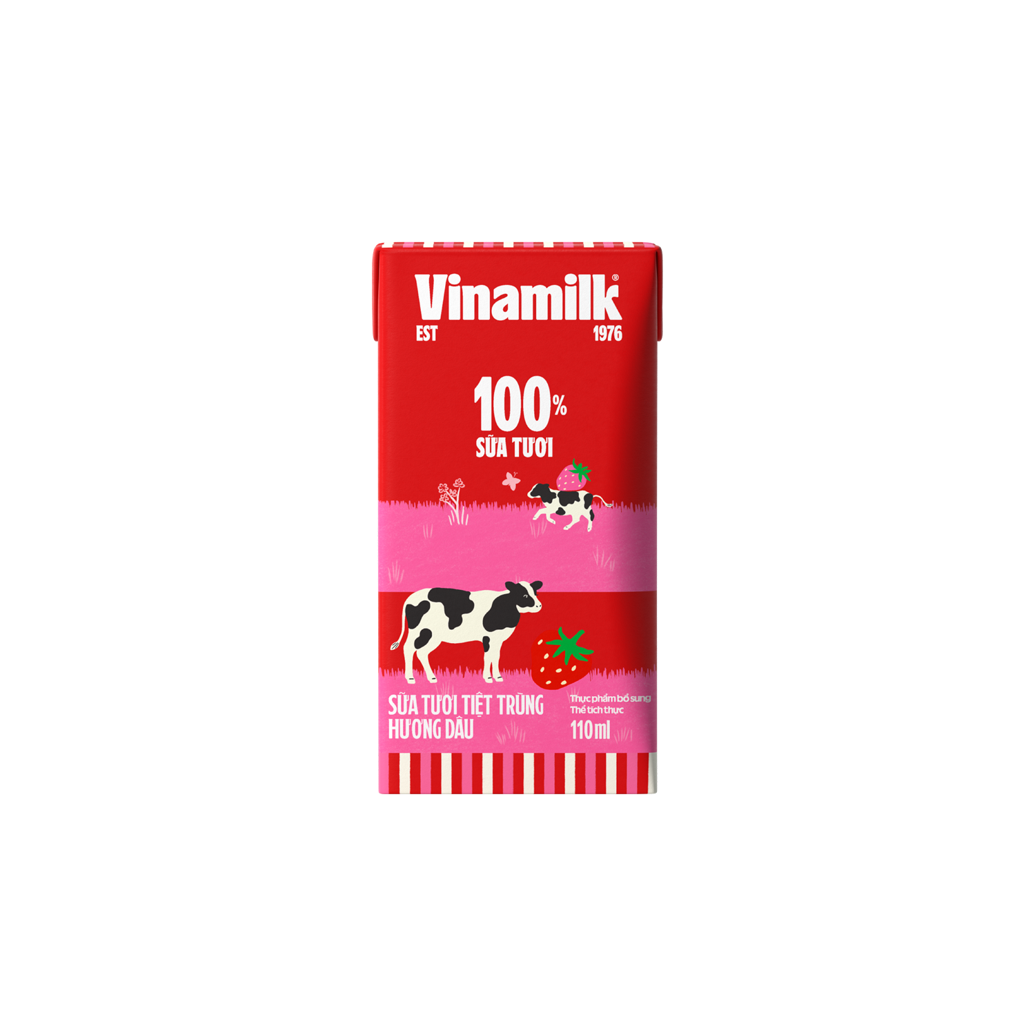 Sữa tươi tiệt trùng hương dâu Vinamilk 100% Sữa tươi 180ml