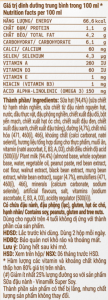 Lốc 4 hộp sữa hạt ít đường Vinamilk 9 loại hạt 180ml
